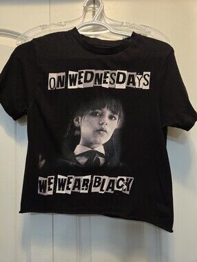 Wednesday Adams Women's Black Graphic Tee - 'On Wednesdays We Wear Black'